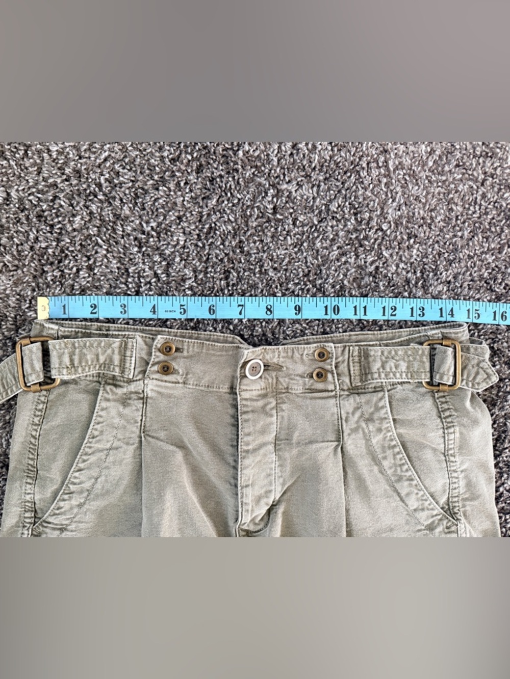 ANTHROPOLOGIE Liza Utility Shorts pleated button front stretch shorts sz 26 - Picture 9 of 10
